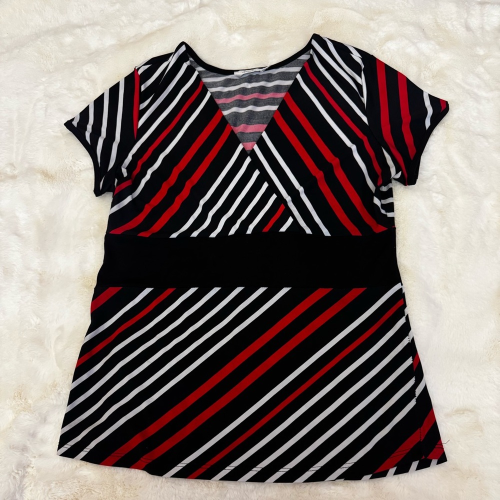 Ricki’s Striped Black and Red Women's Top